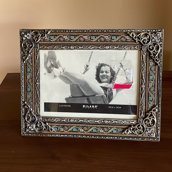 NWT VTG Ornate Retro Metal Picture Photo Frame for 4x 6 Picture - Picture 1 of 7